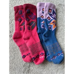Bombas Performance Hosiery Pink and Blue Socks